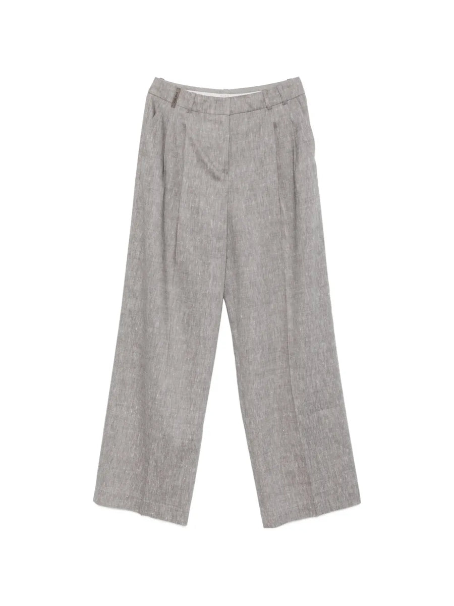Peserico Linen/Flax 56% trousers in grey