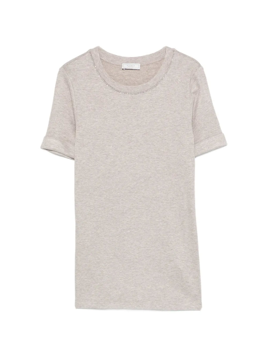 Peserico Viscose 95% t-shirt in beige