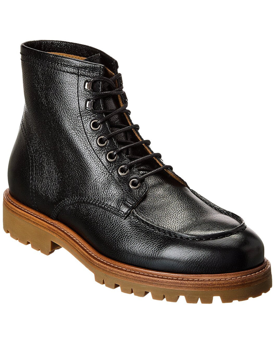 Brunello Cucinelli Mens Black Leather Lace Up Boots