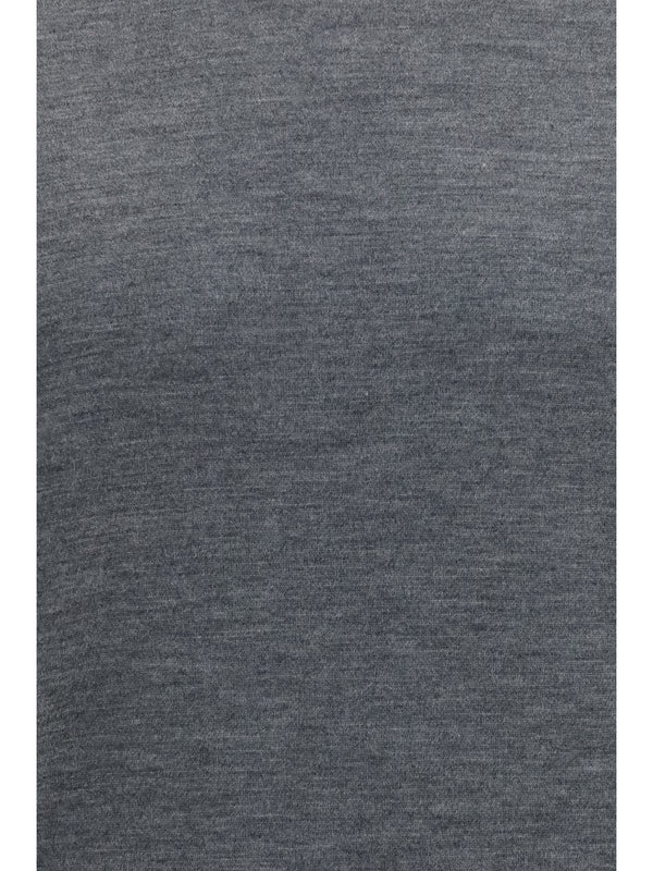 Wool Turtleneck Sweater Lead Grey/light Grey Fleece (ovis Aries)