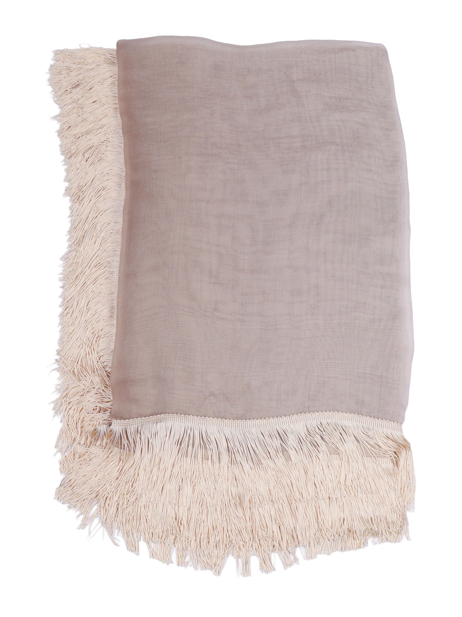 Ginny�frangia 115x150 Scarf Beige Acetate Modacrylic Silk