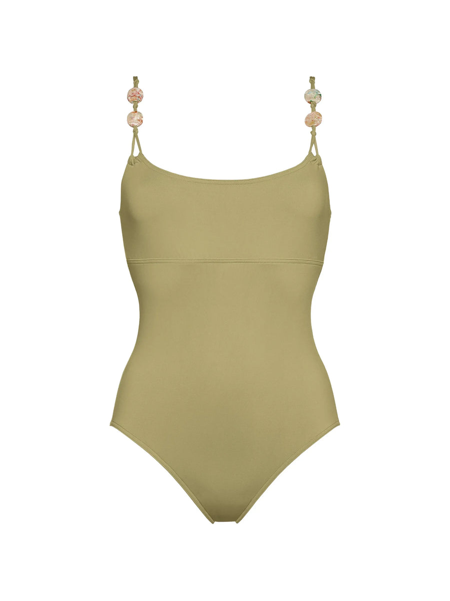 Eres Polyamide 84% swimsuit in olive