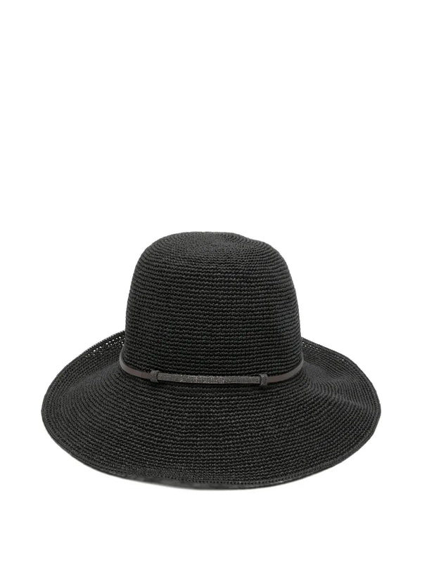 Peserico Paper 80% sun hat in black