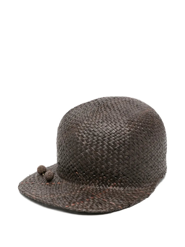 Fabiana Filippi Raffia 100% baseball cap in brown