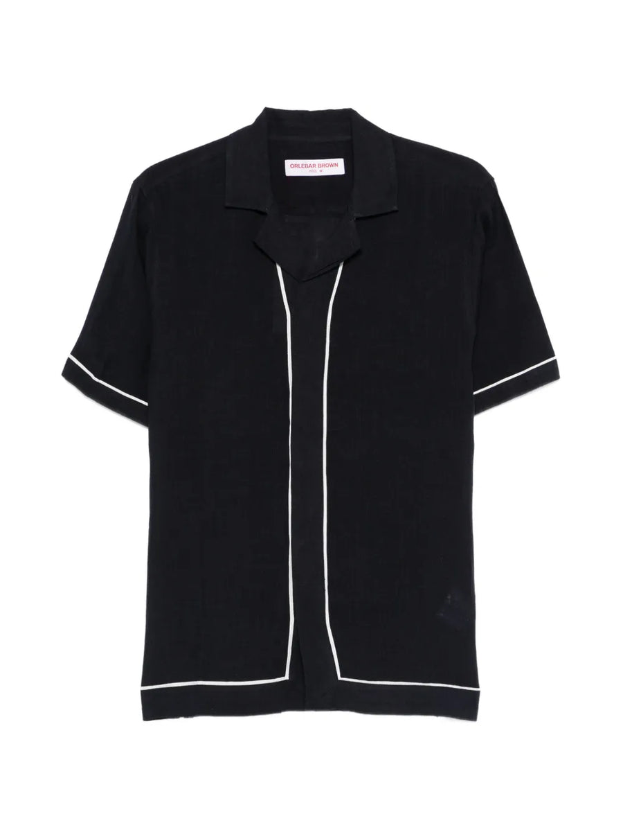 Orlebar Brown Linen/Flax 100% shirt in black