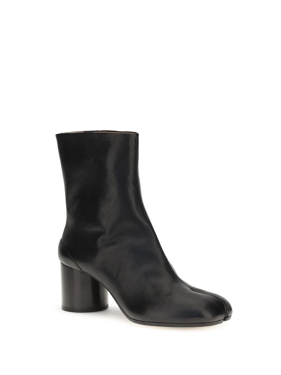 Ankle Boots Tabi Black Leather Lamb