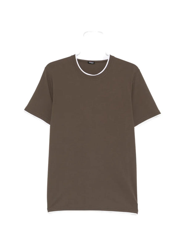 Kiton Cotton 100% t-shirt in brown