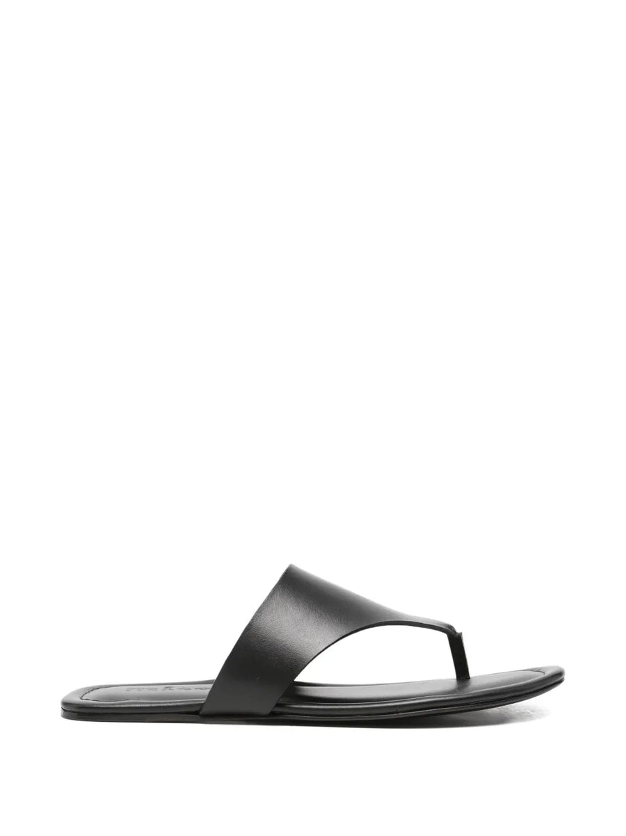 Kiton Calf Leather 100% (outer) thong sandal in black
