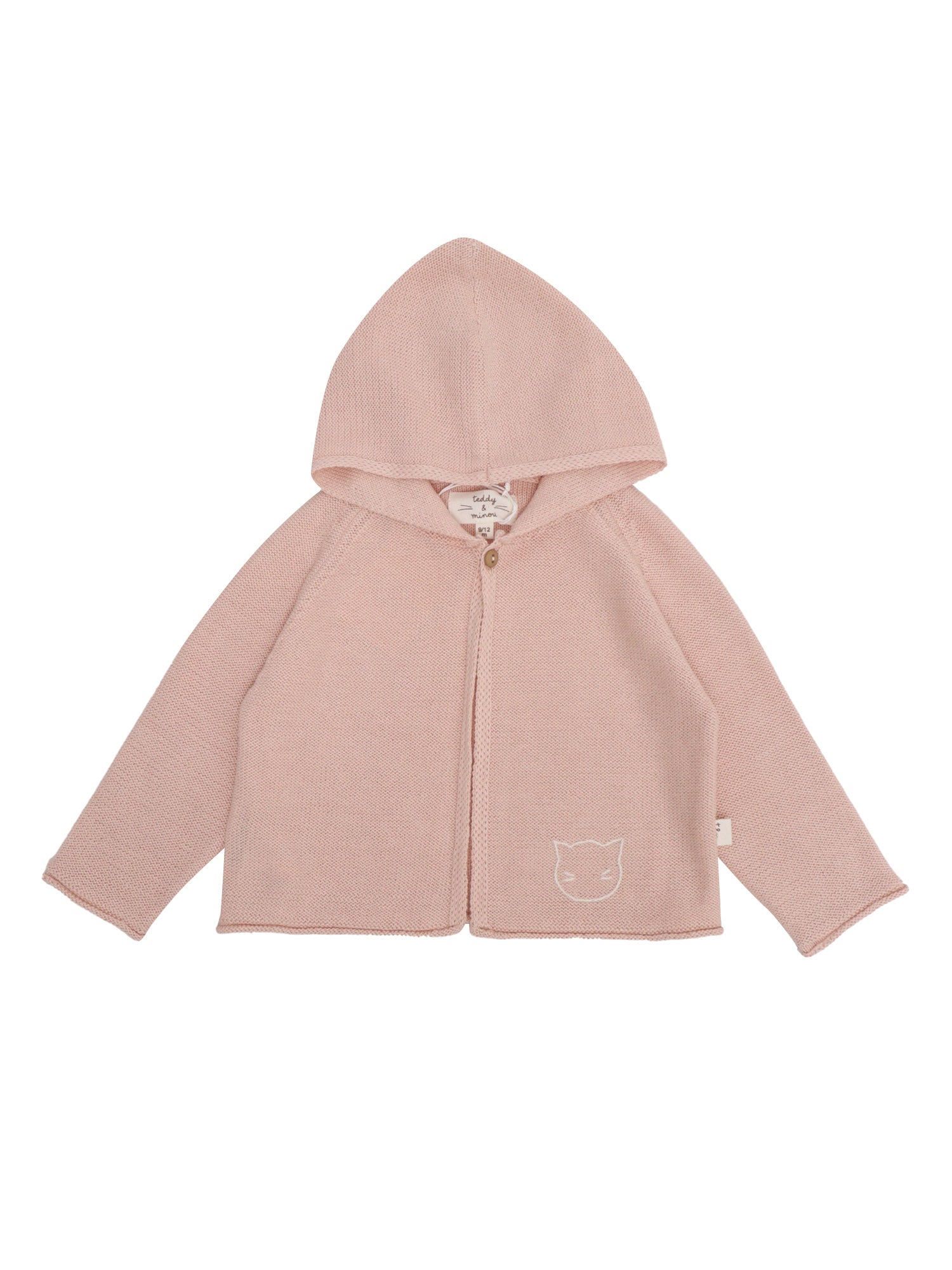 Knitted sweater for girls Pink Cotton Crewneck