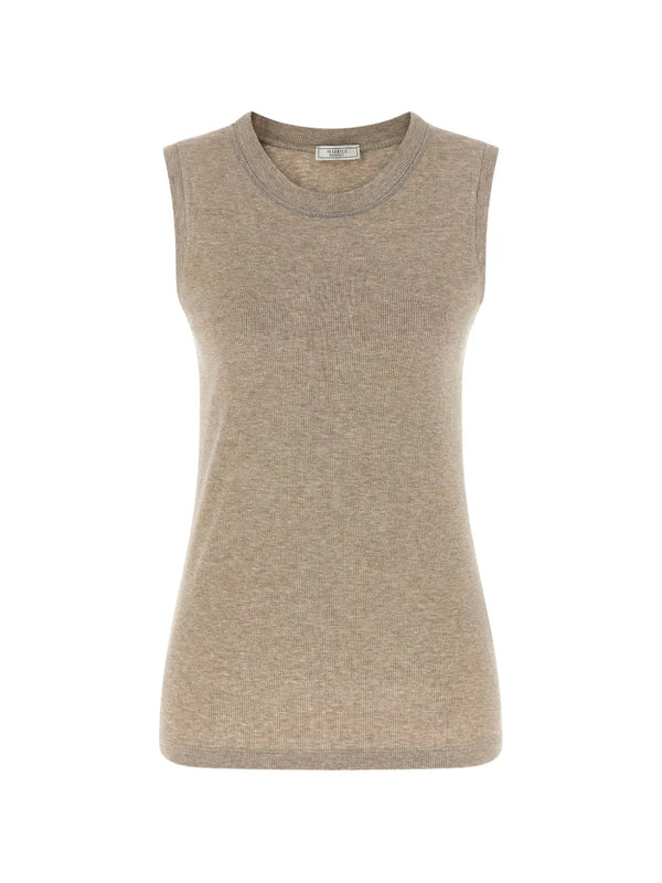 Peserico Viscose 95% tank top in beige