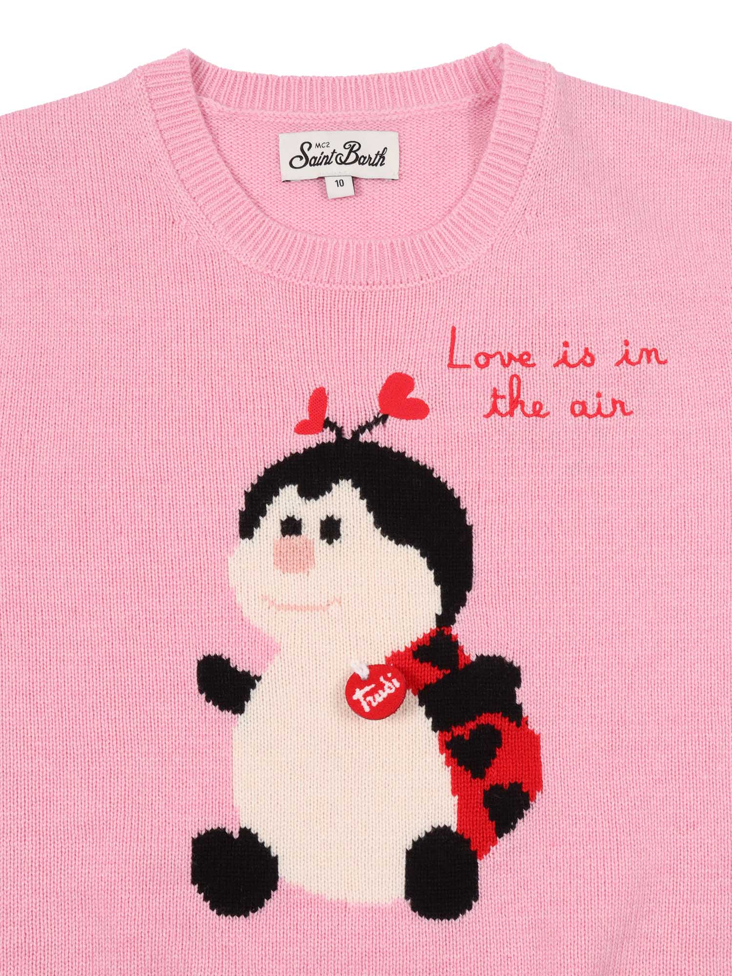 Princess-Trudi Ladybug 23 Emb Pink Crewneck