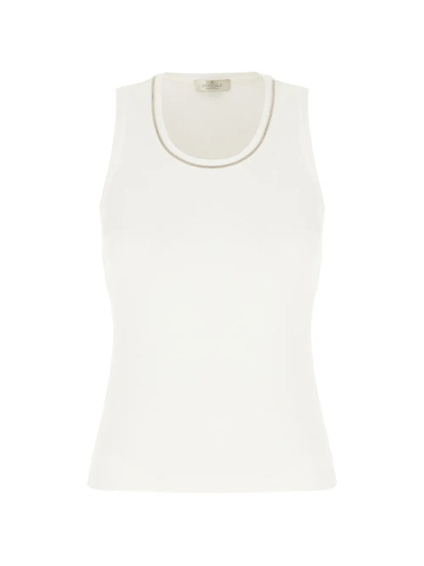 Panicale Silk 94% tank top in cream