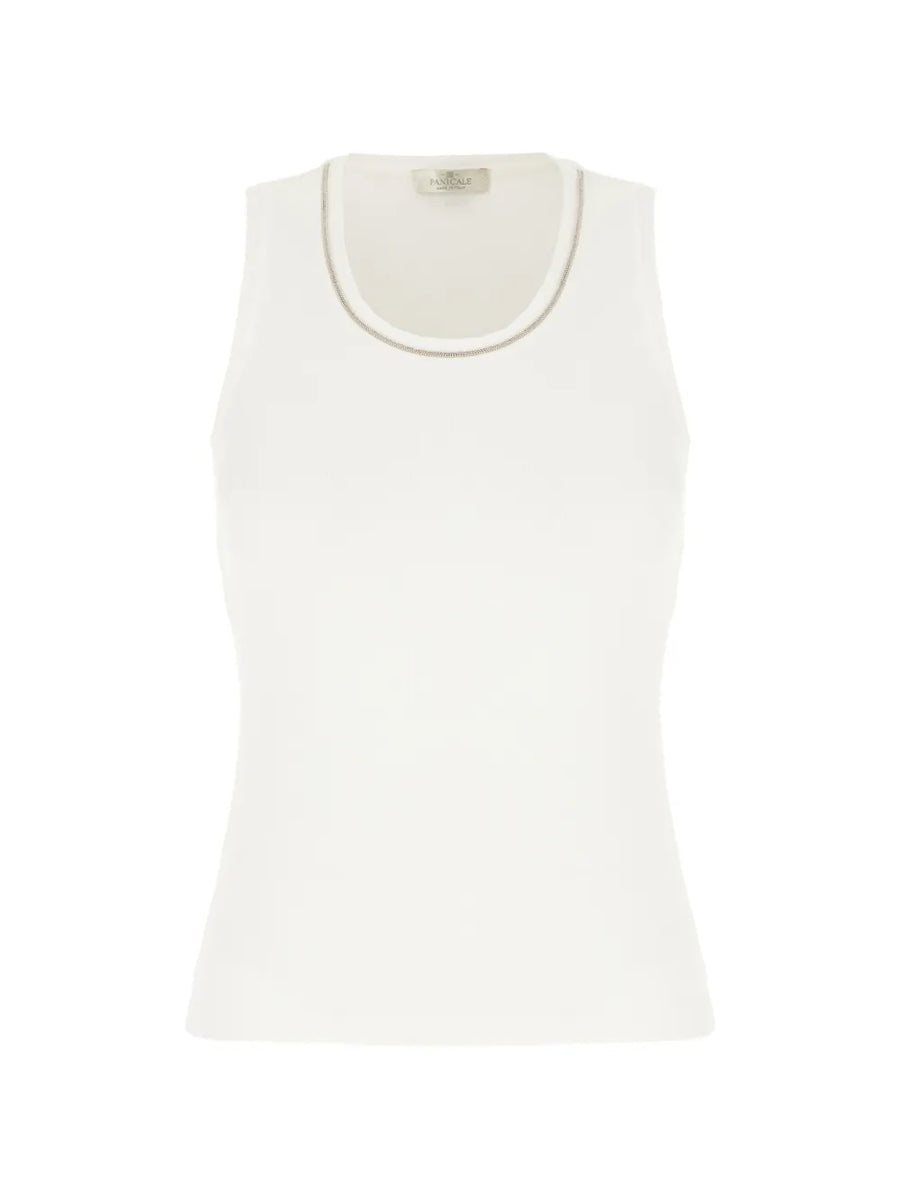Panicale Silk 94% tank top in cream