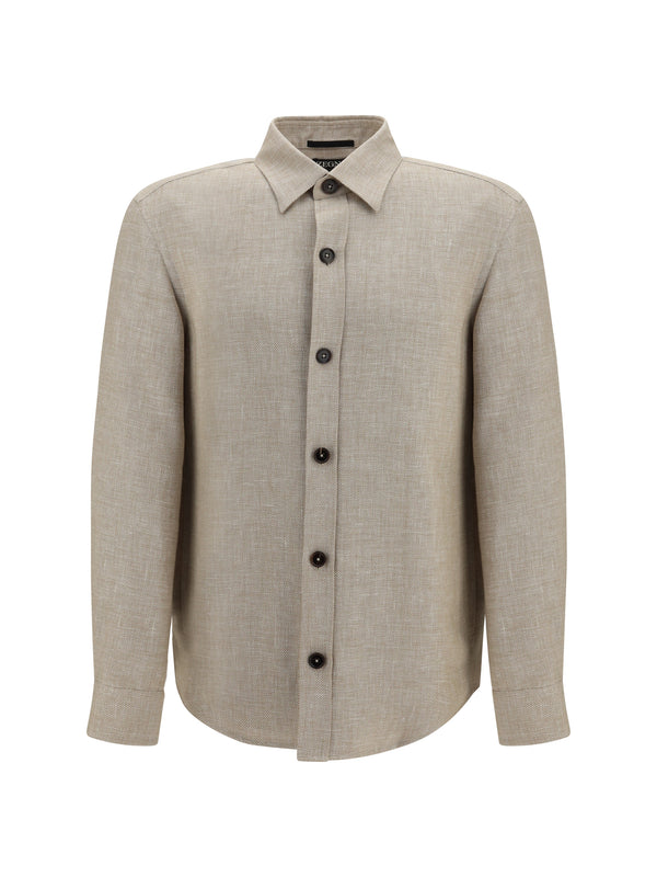 Zegna 49% Linen overshirt in beige