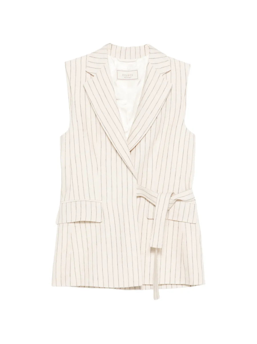 Peserico Linen/Flax 100% vest in beige
