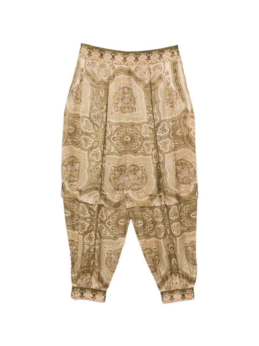Zimmermann Silk 100% trousers in green
