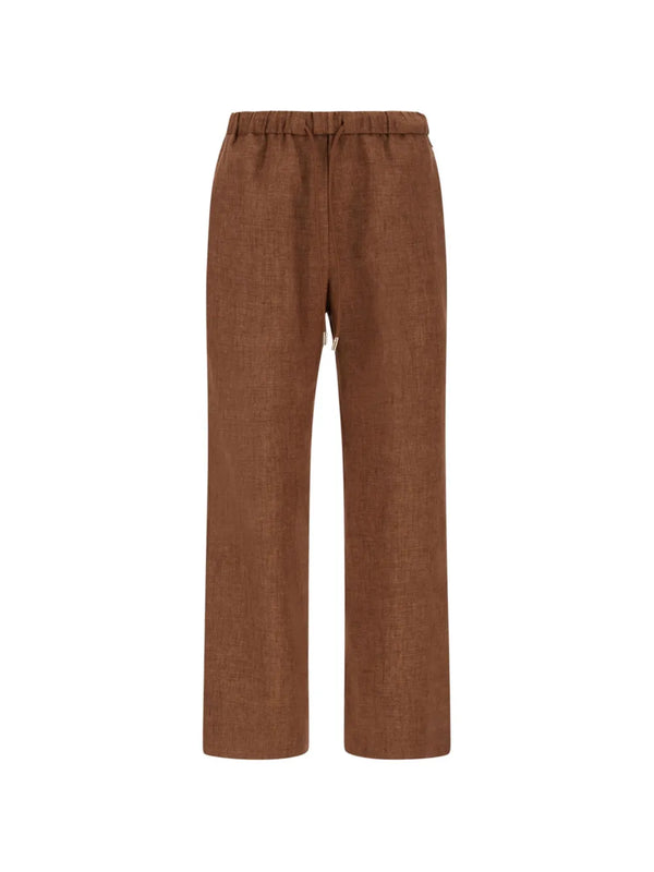 Herno Linen 100% trousers in brown