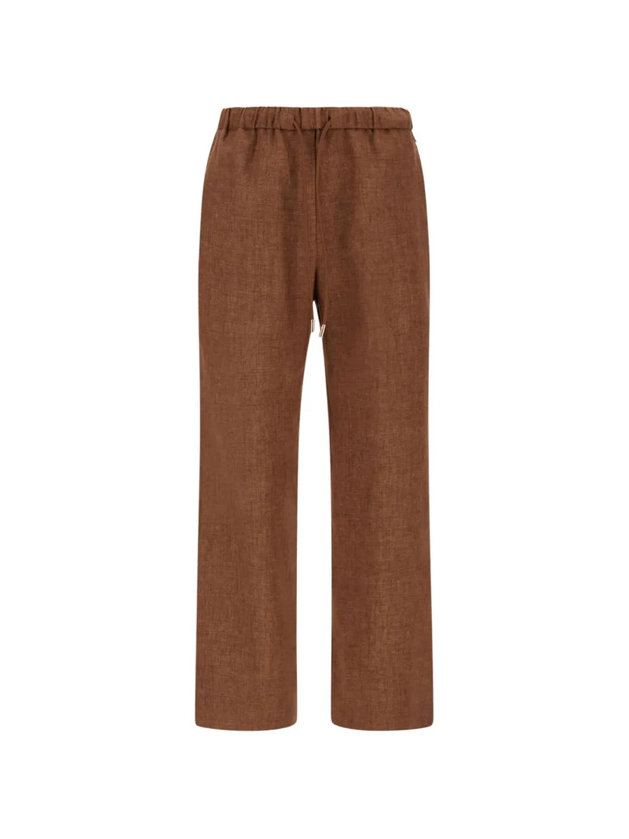 Herno Linen 100% trousers in brown