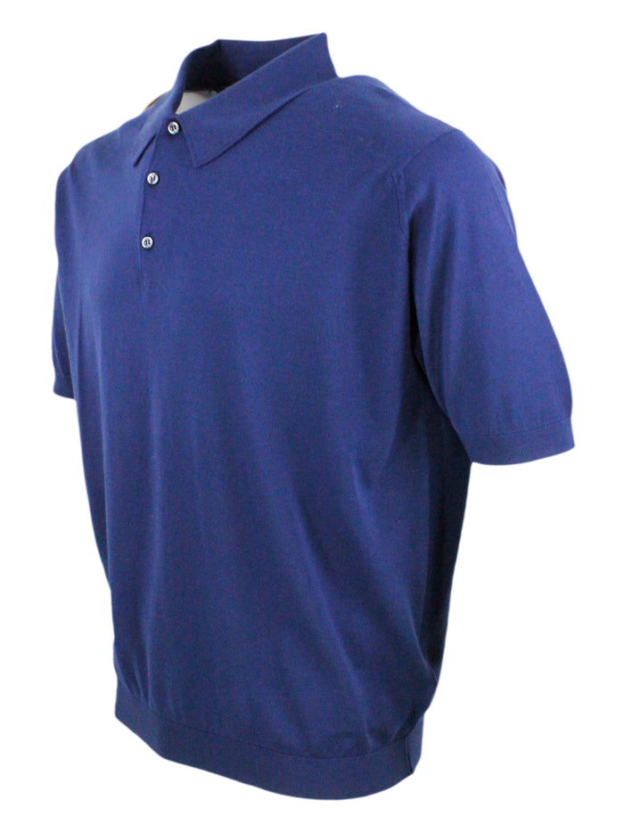 John Smedley T-shirts and Polos Blue 100co