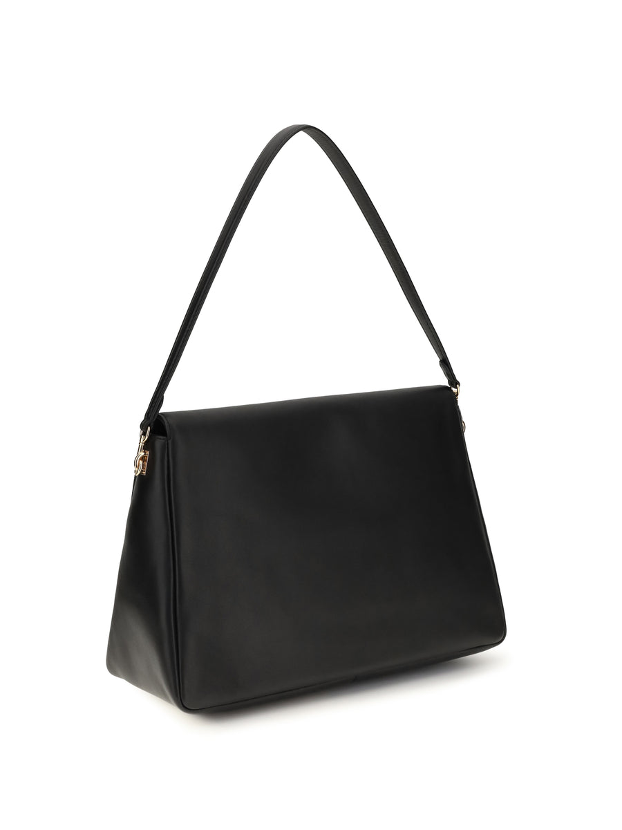 Shoulder Bag Charlie Large Black Leather Calf