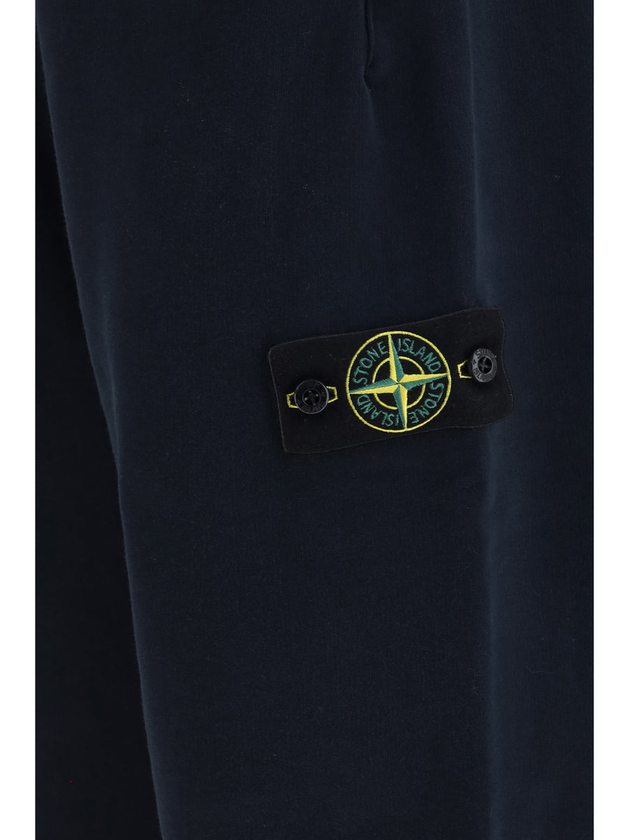 Sweatpants Logo Patch Navy Blue Cotton Sweatshirts
