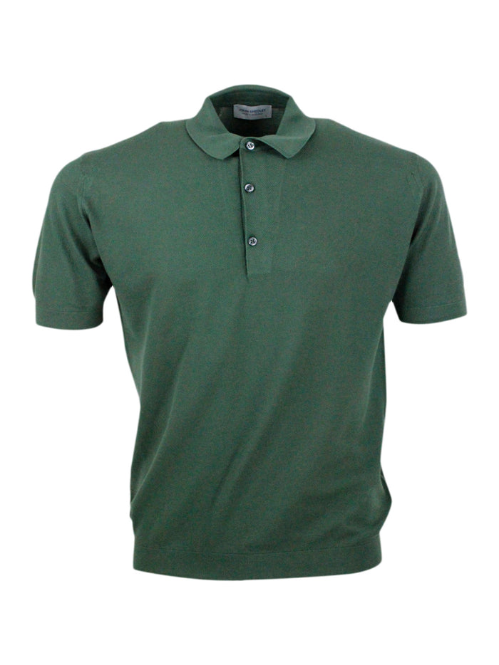 John Smedley T-shirts and Polos Green 100co