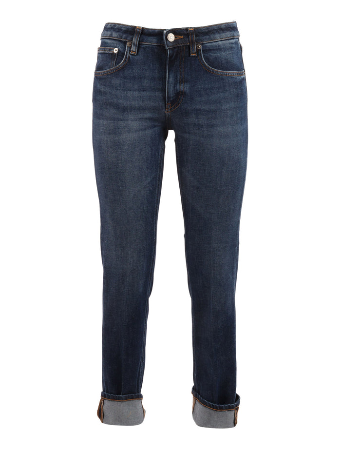 COCO PANTS Blue Cotton Elastan Jean