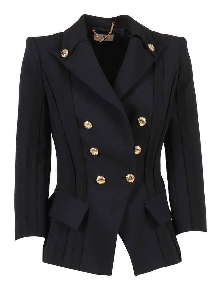 JACKET Black Polyester Elastane
