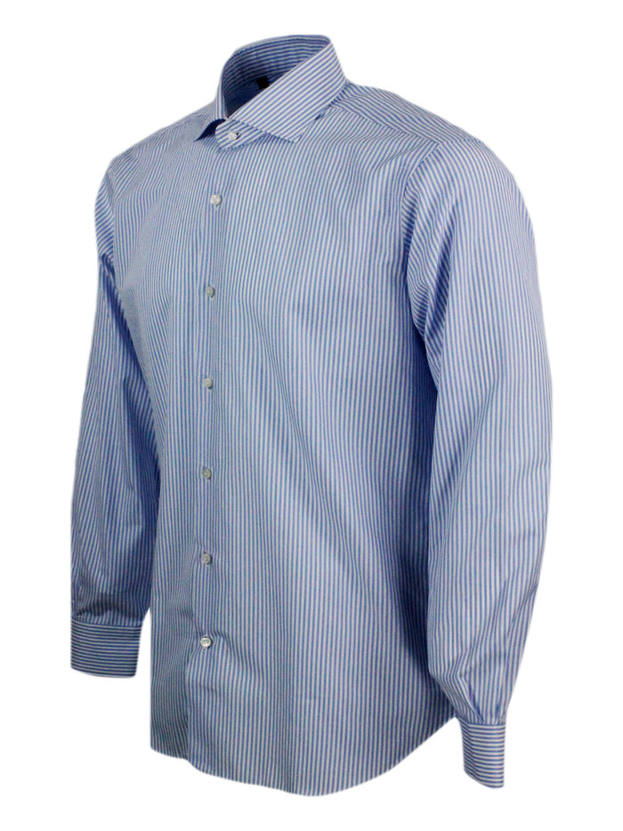 Barba Napoli Shirts Bianco - Celeste 100co