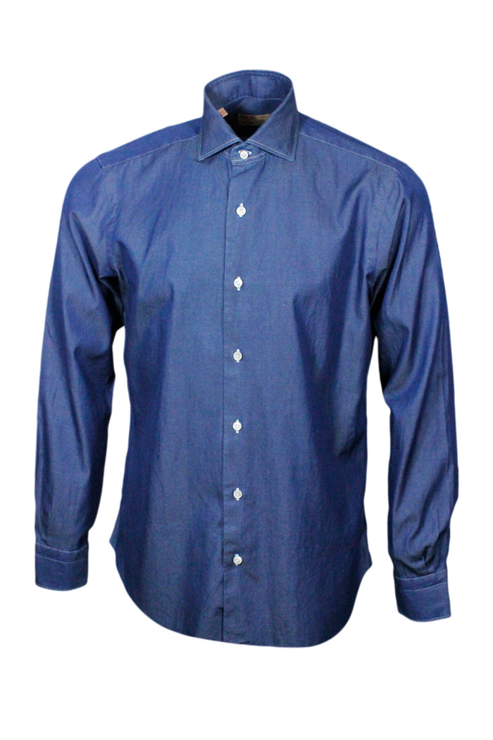 Barba Napoli Shirts Denim Dark 100co