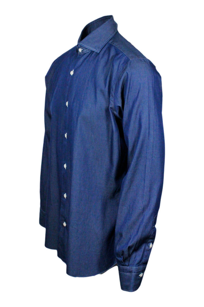 Barba Napoli Shirts Denim Dark 100co