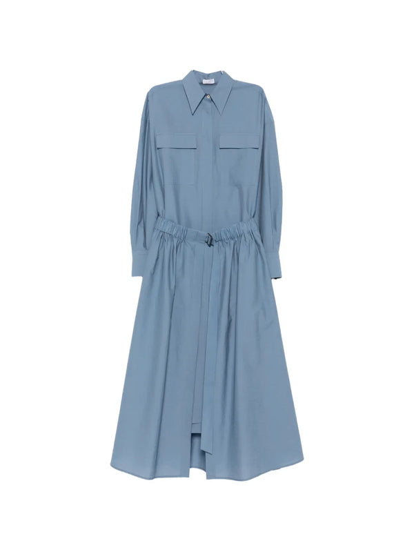 Brunello Cucinelli Cotton 75% midi dress in blue