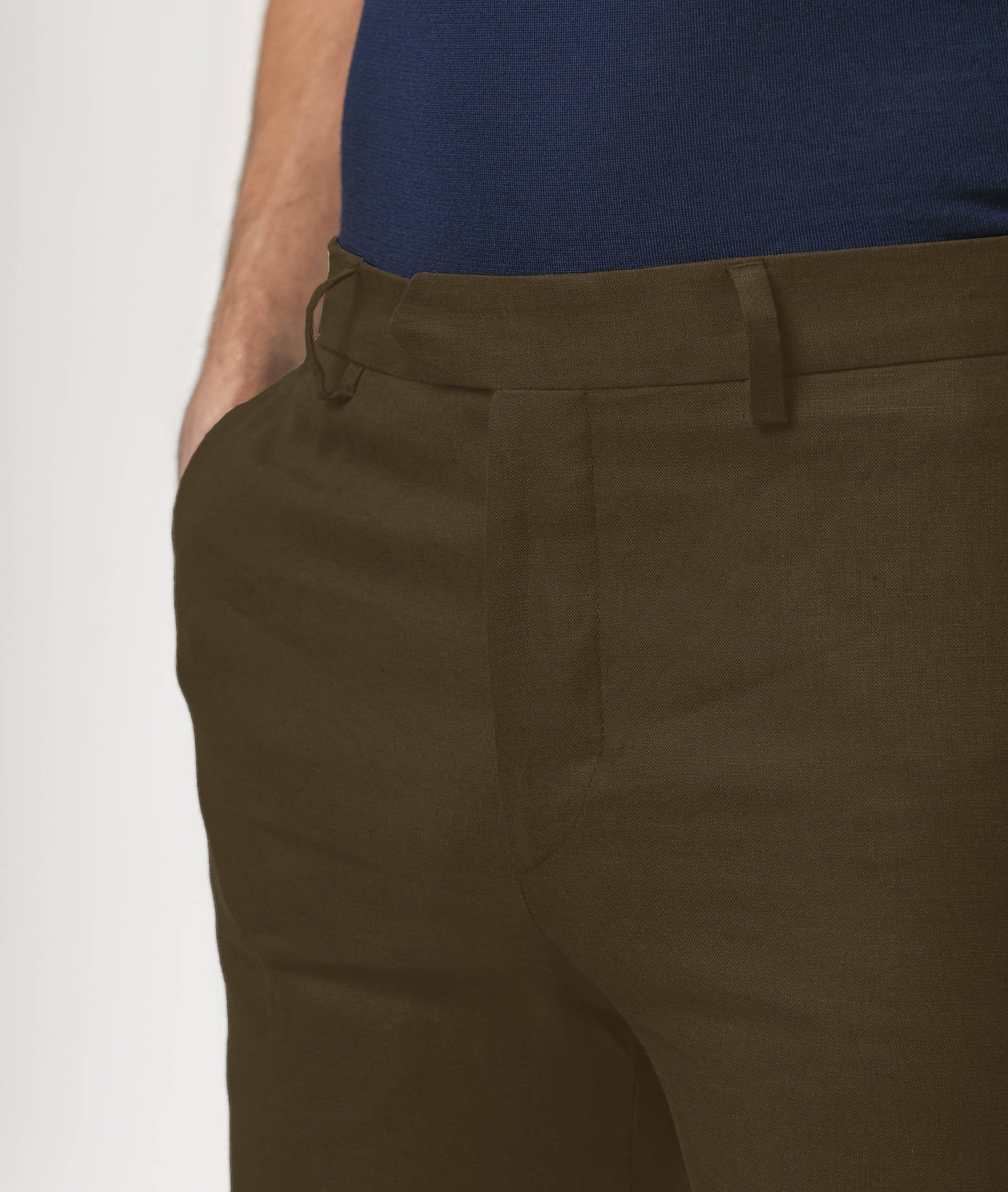 Linen Trousers Marbella Brown No Pinces