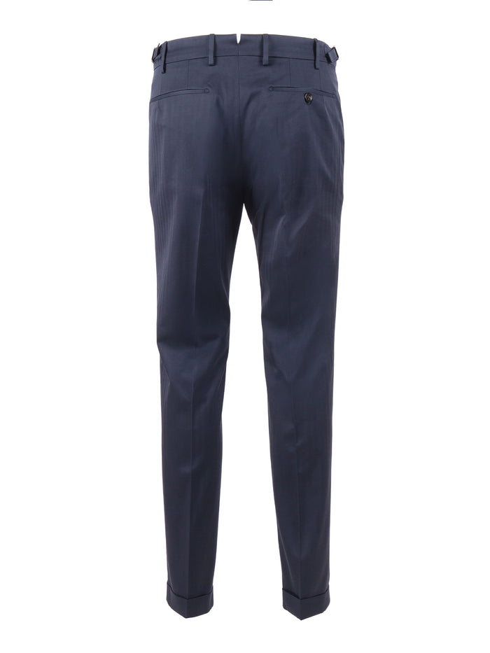 Retrolong Pants Blue Cotton