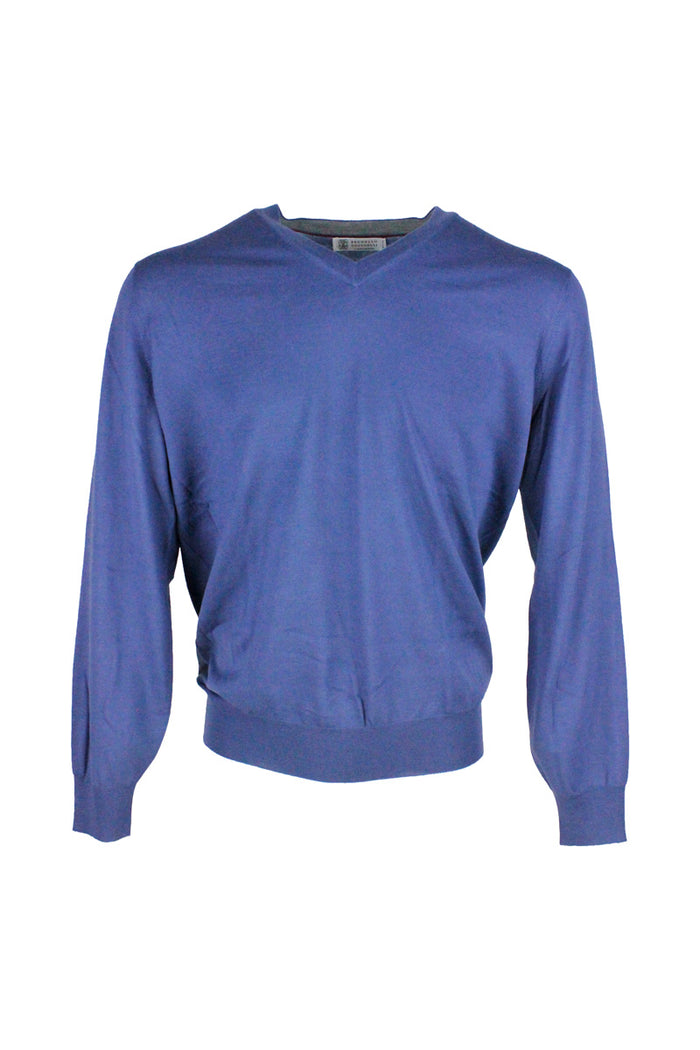 Brunello Cucinelli Sweaters Blue 90wv 10ws
