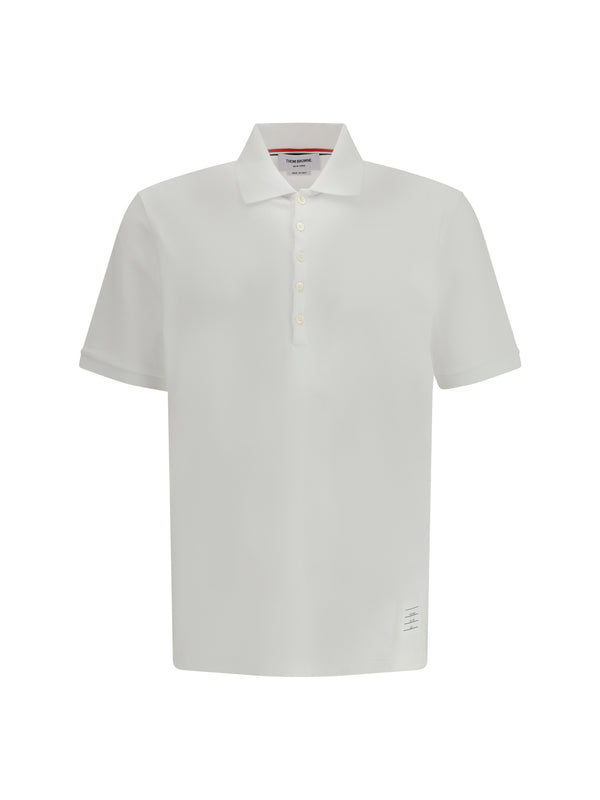 Thom Browne 100% Cotton polo in white