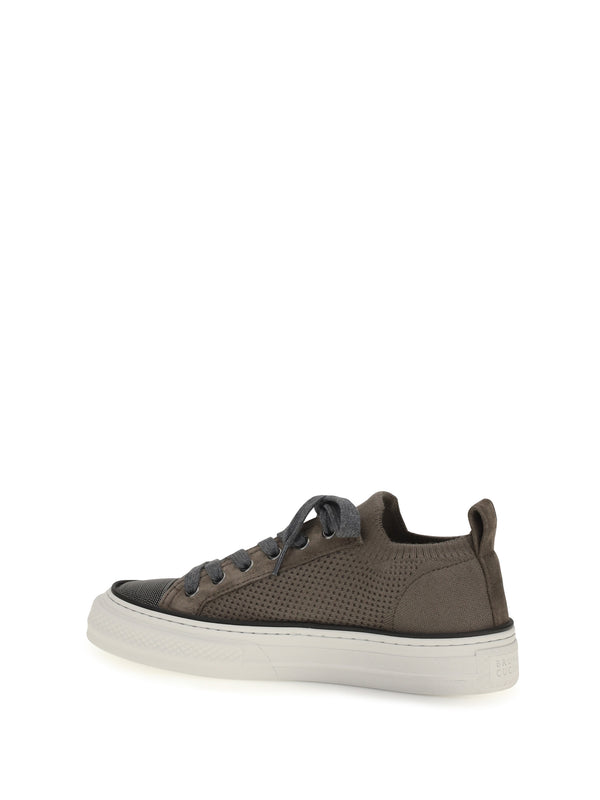Sneakers Cotton-Knit Suede Chocolate Upper Cotton Trainers