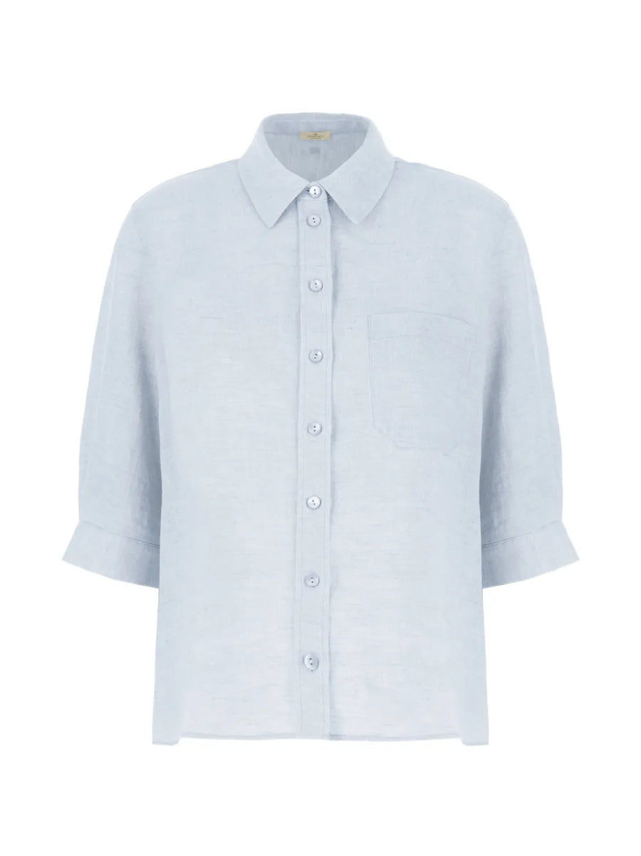 Panicale Slub linen shirt in light blue