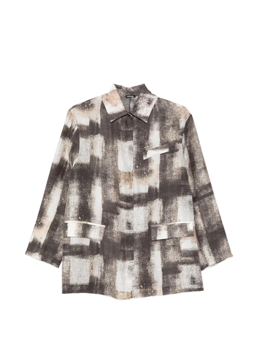 Kiton Lyocell 66% shirt in brown