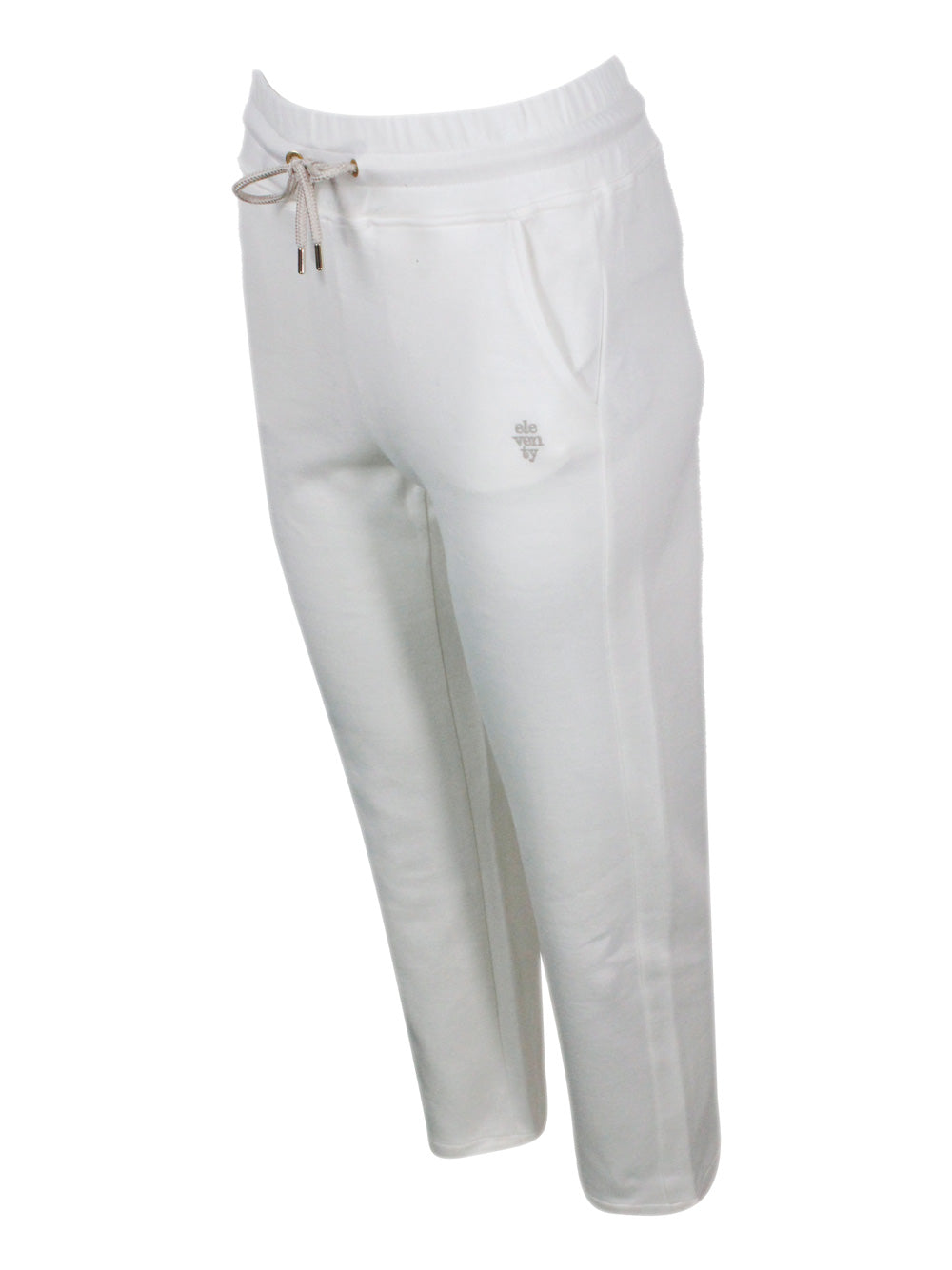 Eleventy Trousers White 98co 2pa
