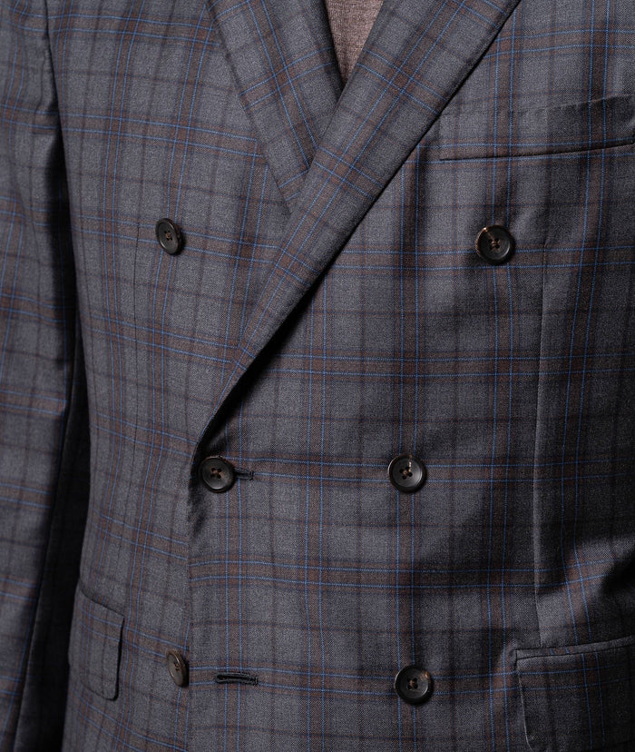 Double-Breasted Wool Suit Boston Dimgray Tailored Made