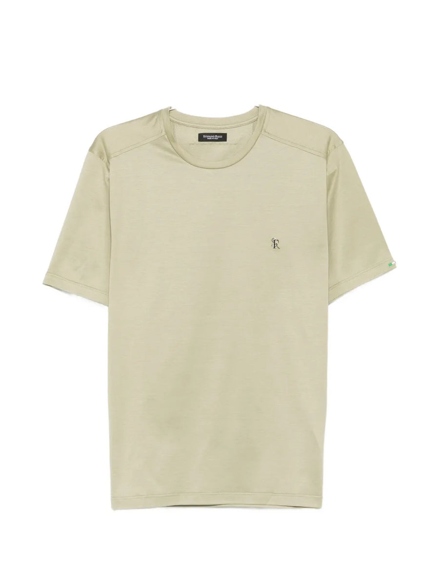 Stefano Ricci Cotton 100% t-shirt in sage