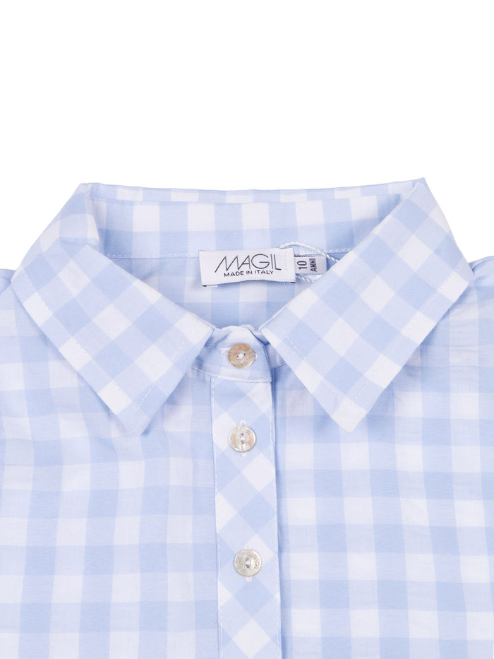 Gingham shirt with knot detail Light Blue