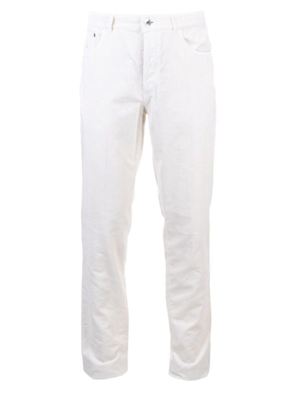 Brunello Cucinelli Mens Off-White Straight-Leg Trousers