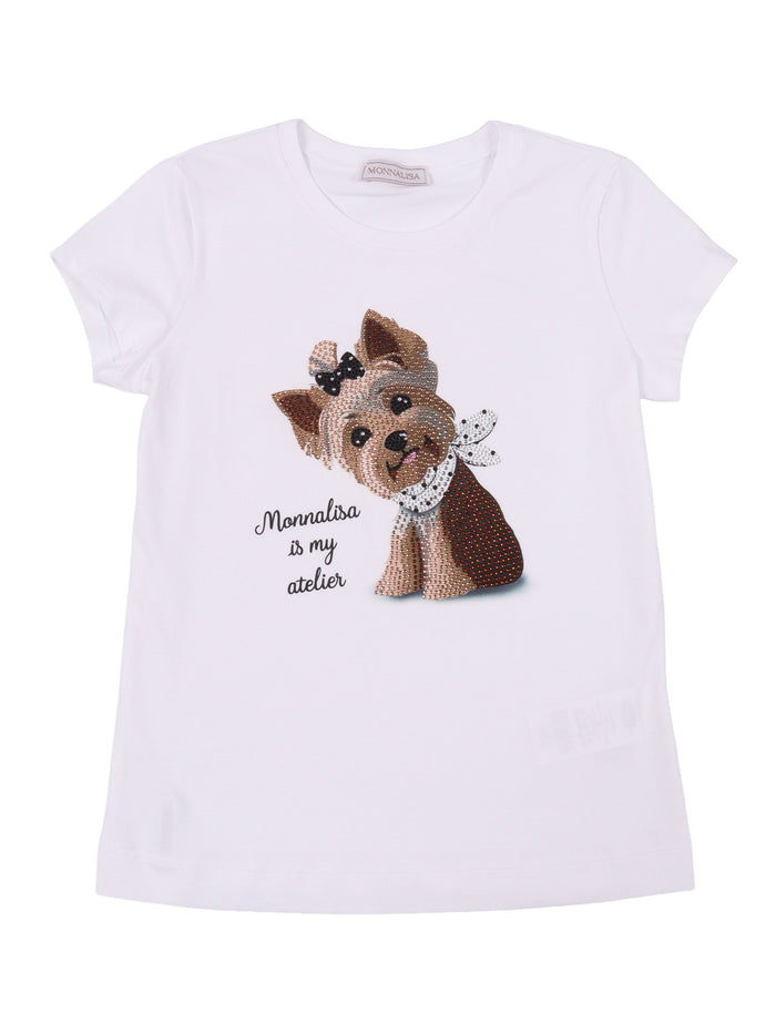 JERSEY T-SHIRT White Cotton Elastane Short Sleeves