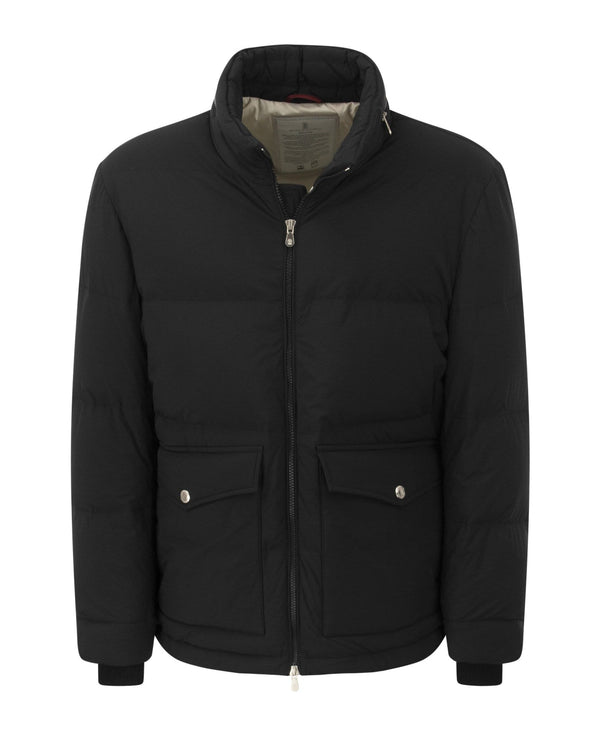 Brunello Cucinelli Mens Black Quilted Zip Front Jacket Clothing