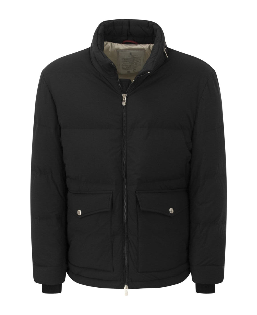 Brunello Cucinelli Mens Black Quilted Zip Front Jacket Clothing