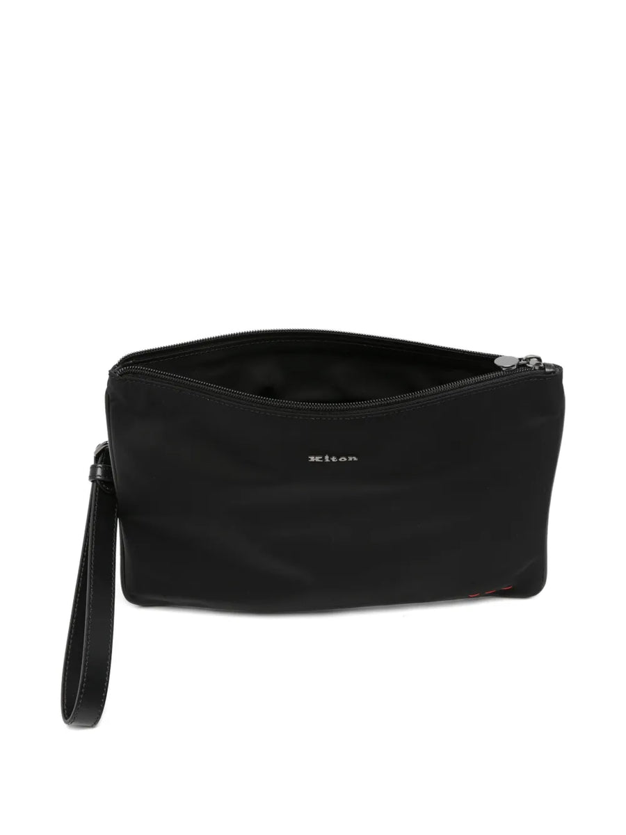 Kiton Nylon 100% clutch in black