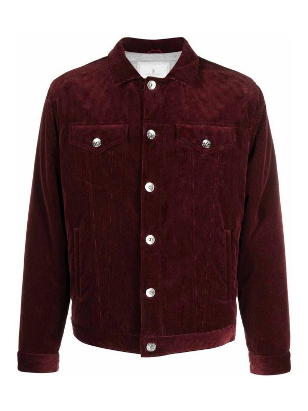 Brunello Cucinelli Mens Purple Cotton Wool Blend Jacket Clothing