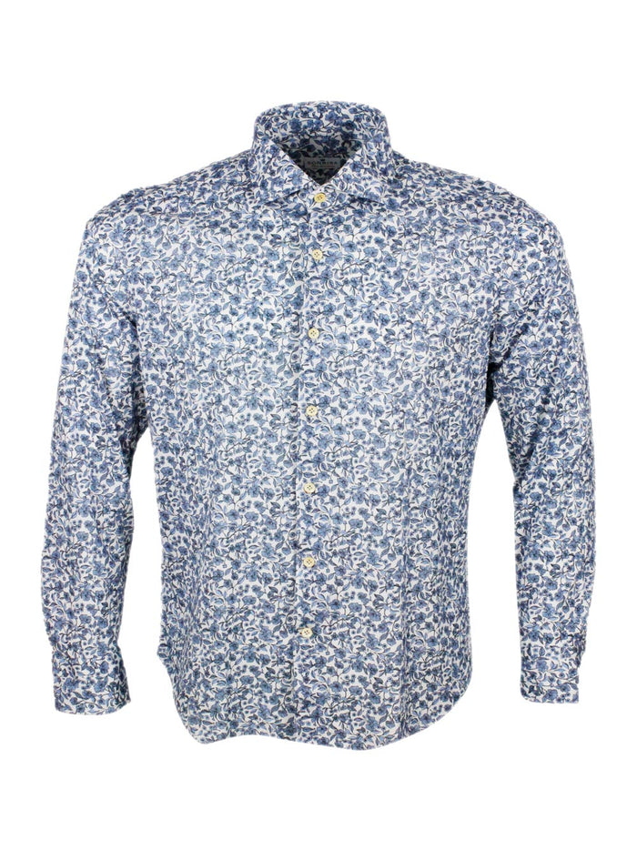 SONRISA Shirts Azzurro - Bianco 100co